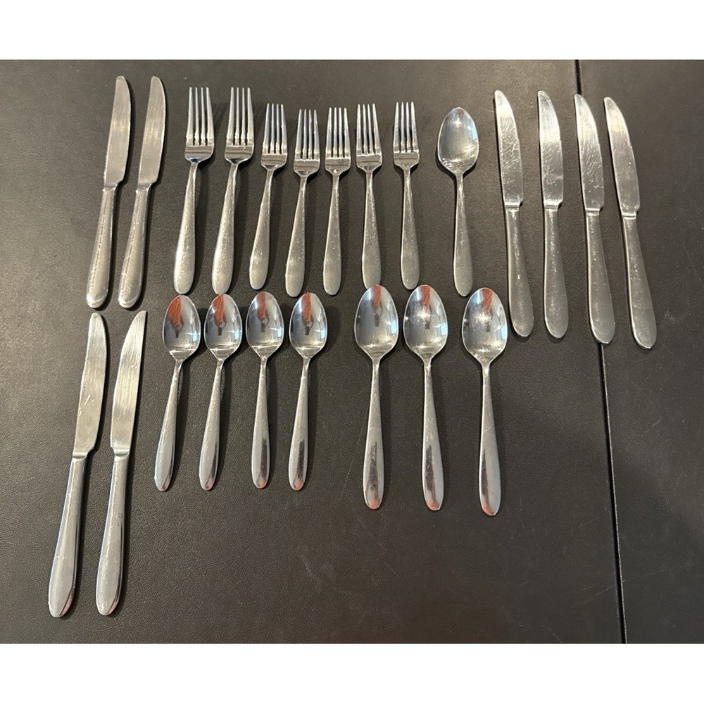 Oneida OHS468 Round Tip Stainless Steel Flatware Silverware 23 Pieces Variety